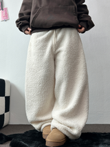 クリームテディシープファーロングパンツ🧸🤎🐑🖤3COLOR