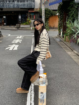 Clang wool striped cardigan
