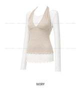 Dani Ruffle Layered Halter Long Sleeve