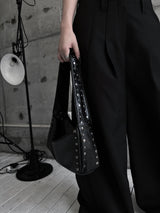 studded shoulder shark bag
