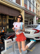 ストロベリープリーツミニスカート