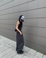 (Unisex) ボタンナイロンパンツ