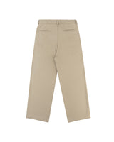 Metal Label Wide Trouser Pants - Cream