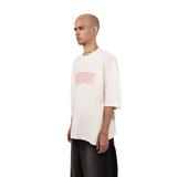 HIERARCHY STUDIOS Unsolved - ホワイトフレイムハウスオーバーサイズTシャツ