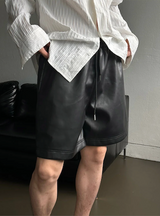 [S/S] レザーバンディングハーフパンツ(4color)