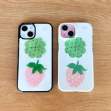 BIG PINK STRAWBERRY case (glass bumper)