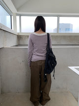 コピットボーダーニット長袖Tシャツ