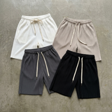 Draped Plissé Wide Shorts