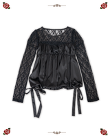 コサージュパフブラウス [BLACK]