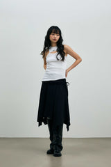 VIVI UNBALANCED SLEEVELESS TOP / WHITE