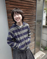 saros stripe zip-up - Navy(1)
