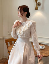 Revcell Ruffle Lace PuffBlouse (Sleeveless Set)