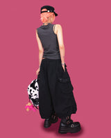 ナポレオン ボタン レイヤード カーゴ パンツ