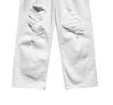 White Vintage Damaged Pants