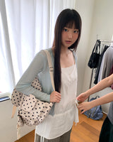 Dab see-through V-neck two-way button cardigan