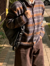 One Block Jacquard Brush Cardigan