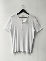 lecter button henly-neck short sleeved T-shirt