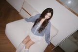 lovely blue checkered cotton blouse