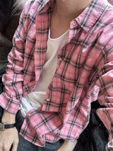 ブランディーピグメントダイチェックシャツ