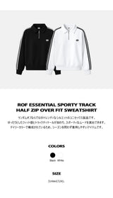 ロフエッセンシャルスポーティートラックハーフジップオーバーフィットスウェットシャツ (2color)