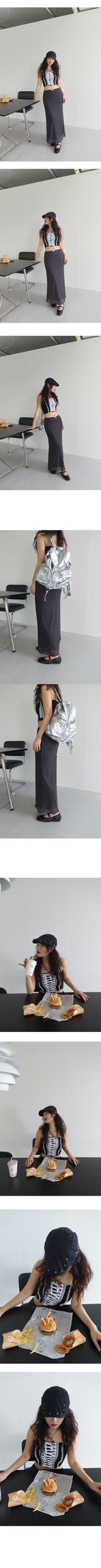 SILVER GLOSSY BACKPACK