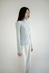 Wool turtleneck top, Blue