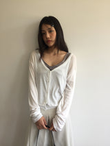 Bone Silk V Cardigan (2color)