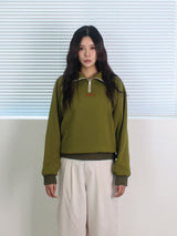 26ss Half zipup logo embroidery knttied sweatshirts 2color