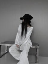 リネンシースルー長袖Tシャツ (2color)