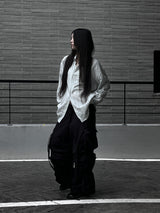 [unisex] オーバーフィットストライプシャツ (2color)
