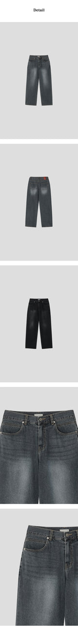 [SET UP가능] Saints semi wide denim pants(2color)