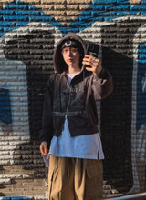 Winnie crop two way hoodie zip-up