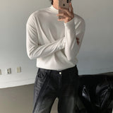 LMN Course Fleece-Lined Warmer Half Turtleneck Long-Sleeved T-Shirt (2 colors)