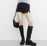 Komon slit short skirt pants