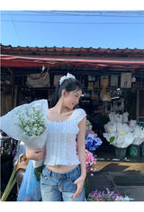 パンチドホワイトコットンブロー