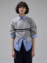 [LINE] Cut Out Line Knit Pullover (2colors)