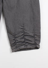 HEM SHIRRING GREY DENIM