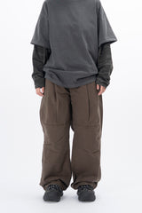 Eco Knee Incision Curved Wide Pants