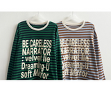 Rosé color Dangara color matching lettering loose fit long sleeve tee 