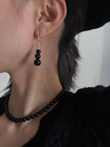 [925silver] Drop onyx earring