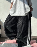 コリアン/ハイクオリティ🤎 トラックドットワイドセミバルーンロングパンツ 🤎🖤🐣💚 - 6カラーズ