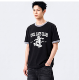 エッセンシャルスタンダード半袖リンガーTシャツ Cool Cats Club ブラック