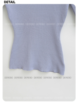 ハーフタートルネックスリムラインニットウェアTシャツ