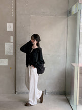 Daily Pintuck Long Wide Cotton Pants (2color)