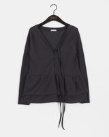 chalu frill layered button strap cardigan