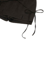 Ribbon Tied Mini Skirt Pants _ BROWN