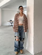 Bohemian Damage Wide Denim Pants