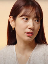 (Worn by Park Shin-hye,Um Jiwon)Twist Wave 925 Silver Bold Hoop Ring Earring E050-04G