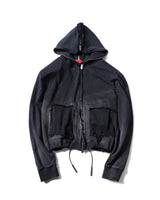 PANELED PADDED ジップウォッシュドフーディー