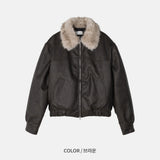 Dept Fur Leather Jacket (3color)